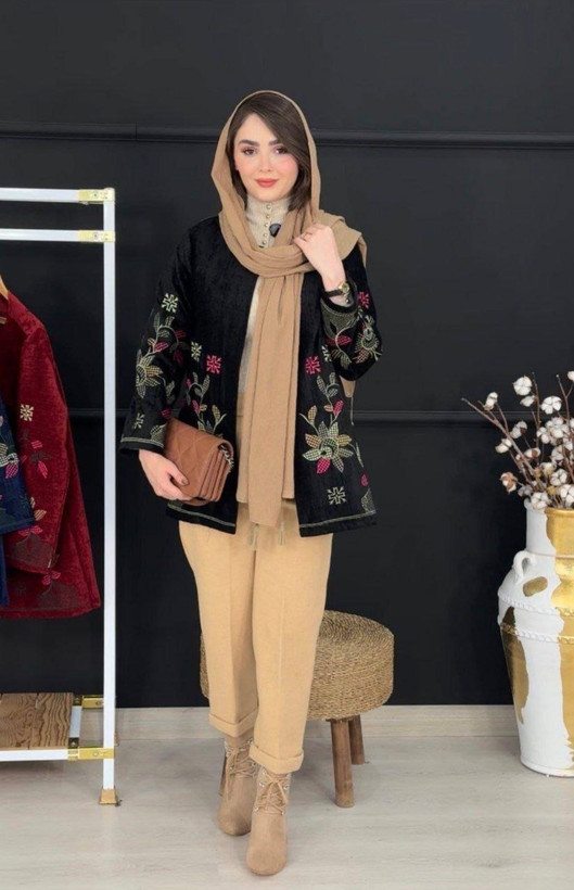 کت مخمل گلدوزی آوا عیدانه راش