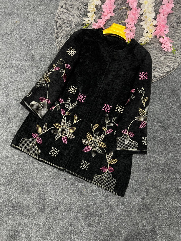 کت مخمل گلدوزی آوا عیدانه راش