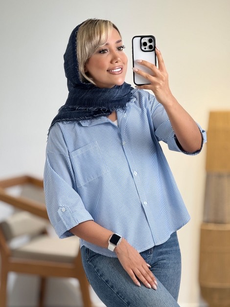 شومیز باکسی راه راه